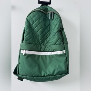 CHANEL Green Quilted Backpack